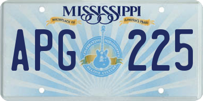 MS license plate APG225