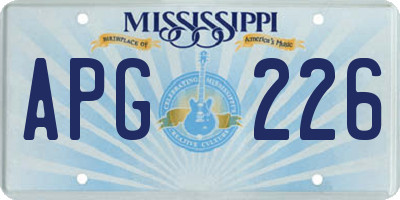 MS license plate APG226