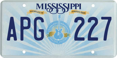 MS license plate APG227