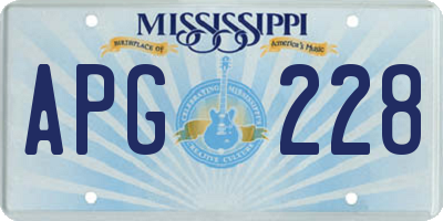 MS license plate APG228