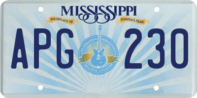 MS license plate APG230