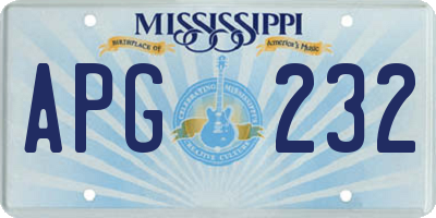 MS license plate APG232