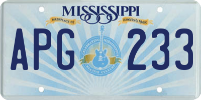 MS license plate APG233