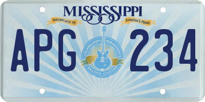 MS license plate APG234