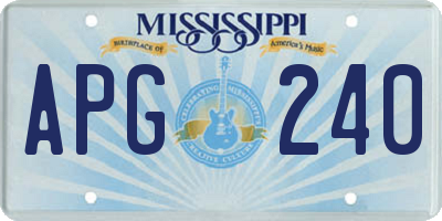 MS license plate APG240
