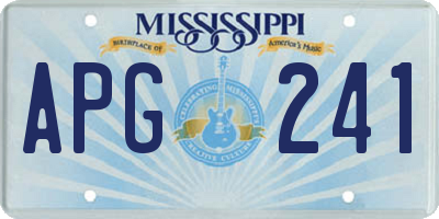 MS license plate APG241