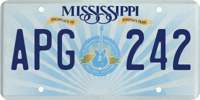 MS license plate APG242