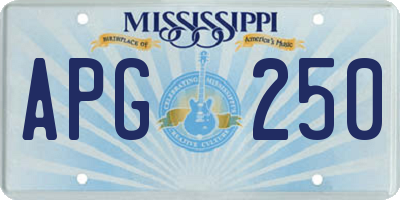 MS license plate APG250
