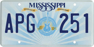 MS license plate APG251