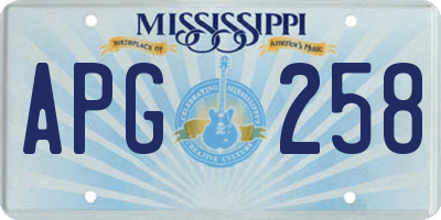 MS license plate APG258