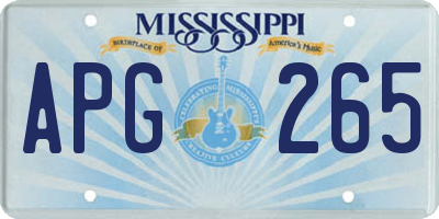 MS license plate APG265