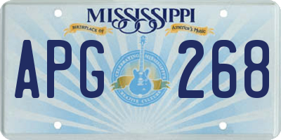 MS license plate APG268