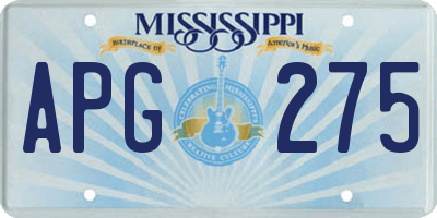 MS license plate APG275