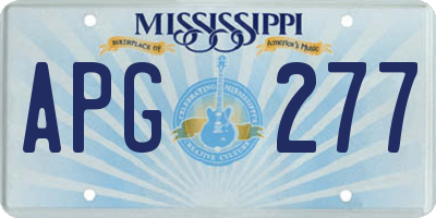MS license plate APG277
