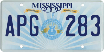 MS license plate APG283