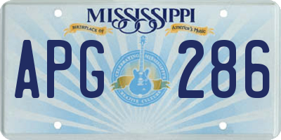 MS license plate APG286