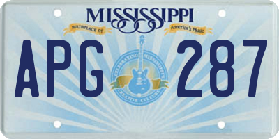 MS license plate APG287
