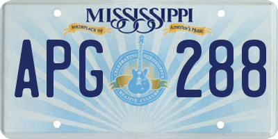 MS license plate APG288