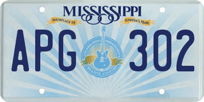MS license plate APG302