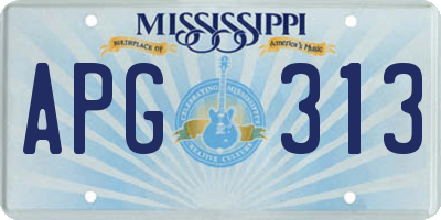 MS license plate APG313