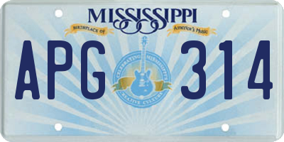 MS license plate APG314