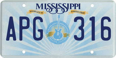 MS license plate APG316