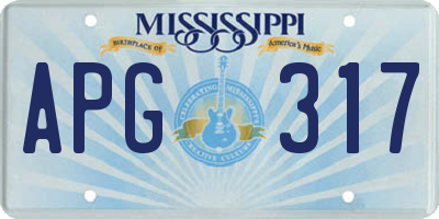 MS license plate APG317