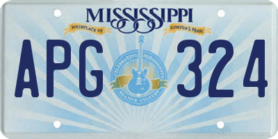 MS license plate APG324