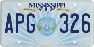 MS license plate APG326