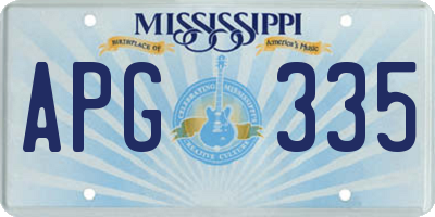 MS license plate APG335