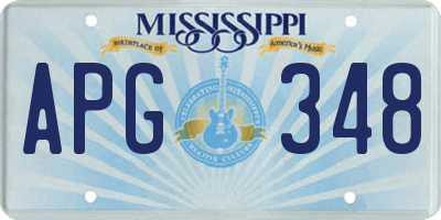 MS license plate APG348
