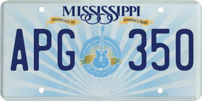 MS license plate APG350