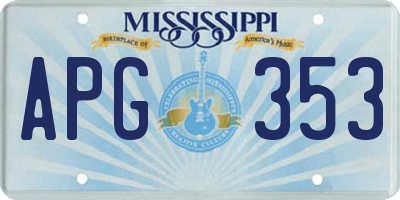 MS license plate APG353