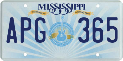 MS license plate APG365