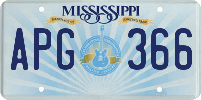 MS license plate APG366