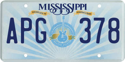 MS license plate APG378