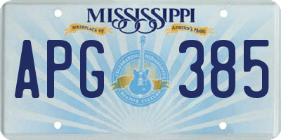MS license plate APG385