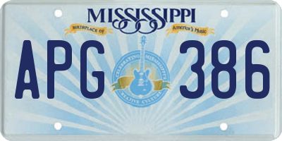 MS license plate APG386