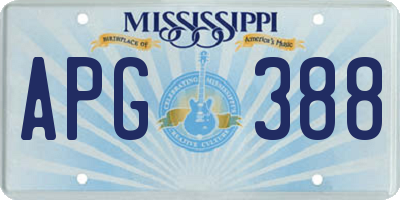 MS license plate APG388
