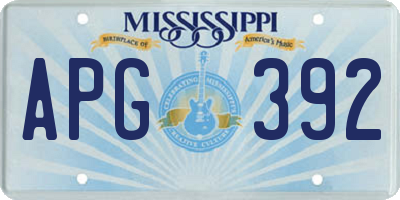 MS license plate APG392