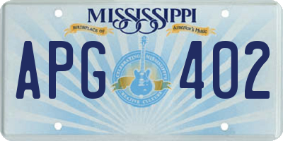 MS license plate APG402
