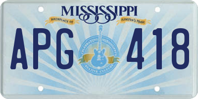MS license plate APG418