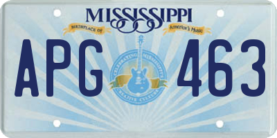 MS license plate APG463