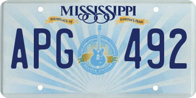 MS license plate APG492
