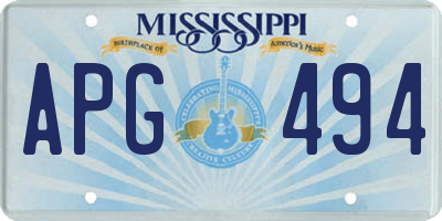 MS license plate APG494