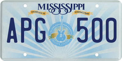 MS license plate APG500