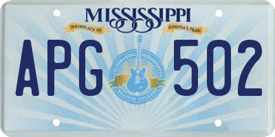 MS license plate APG502