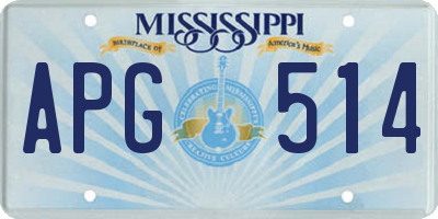 MS license plate APG514