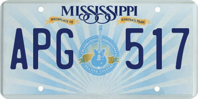 MS license plate APG517