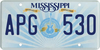 MS license plate APG530